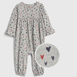 Gap Baby Heart Bell Sleeve One-Piece - NWT - 6-12M